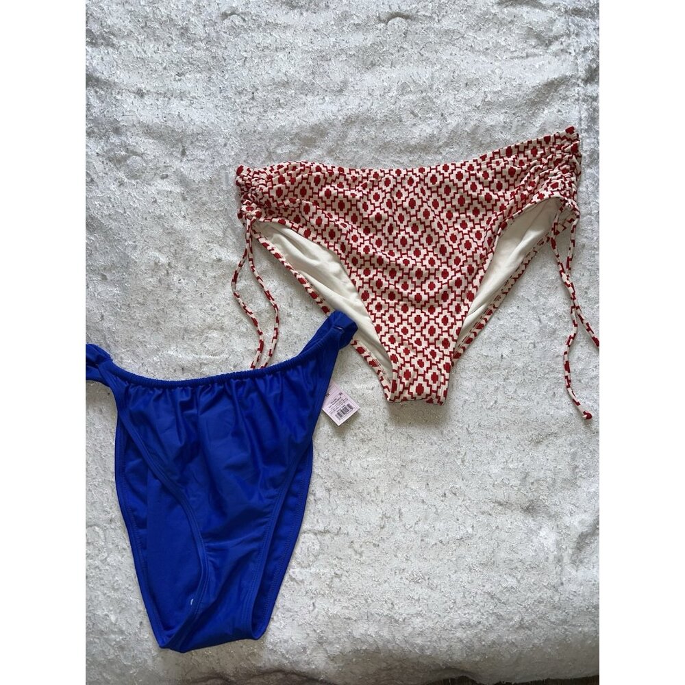 Shade & Shore Wild Fable womans plus size 2X bottom bikini lot of 2 red white